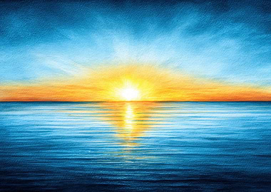 Ocean Sunset Painting