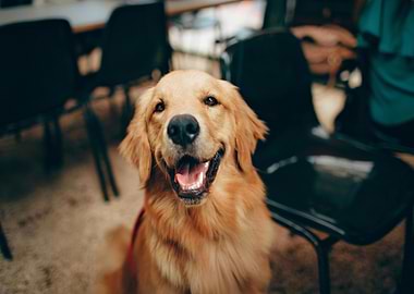 Happy Golden Retriever Portrait