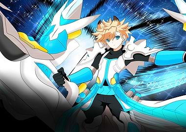 Anime Boy with Dragon Companion