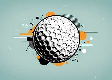 Golf Ball Abstract Geometric Design