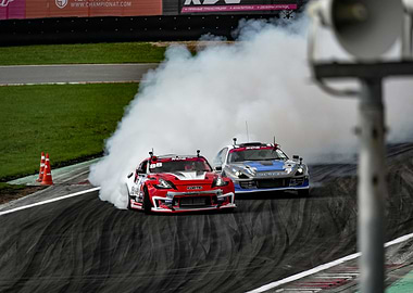 Two Cars Drifting with Smoke