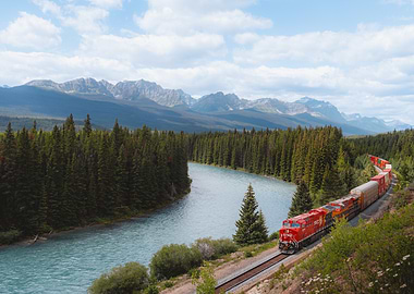 Train in the Canadian Rockies