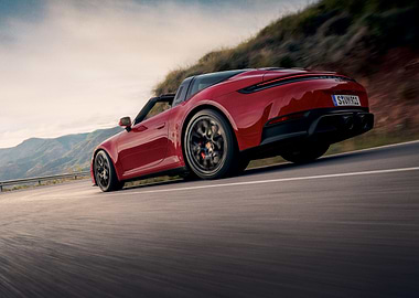 Dynamic Red Porsche 911 Targa