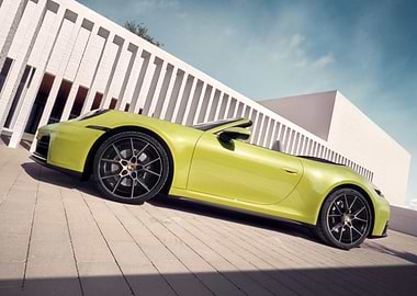 Vibrant Porsche 911 Cabriolet, Modern Setting