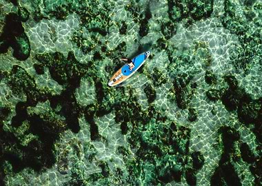 Paddleboarding in Clear Turquoise Water