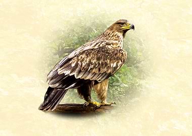 Majestic Eagle Perched on Branch