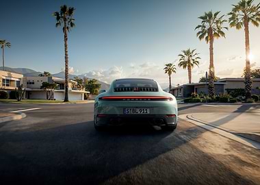 Porsche 911 in Desert Oasis