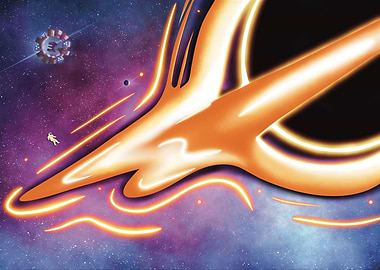 Astronaut Interstellar Facing Black Hole Gargantua