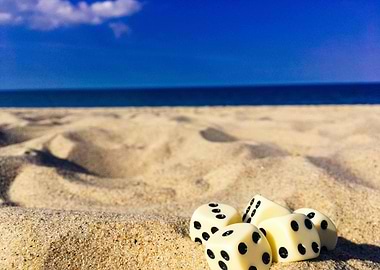 Dice on the beach