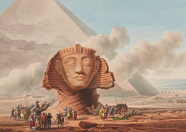Egyptian Sphinx and Pyramids Painting