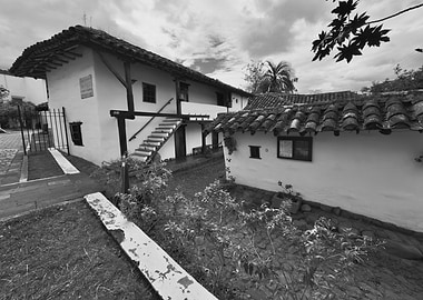 Black and White Colonial Architecture
