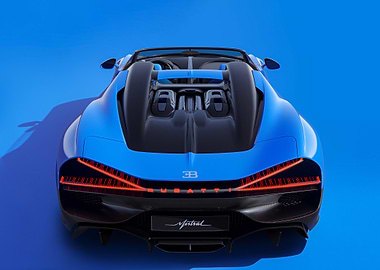 Blue Bugatti Mistral Rear View