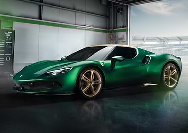 green ferrari gtb sports car