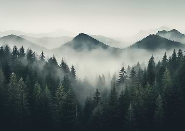 Misty Forest Landscape