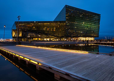 Harpa Concert Hall at Night
