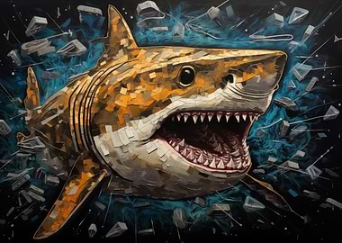 Abstract Modern Shark Art