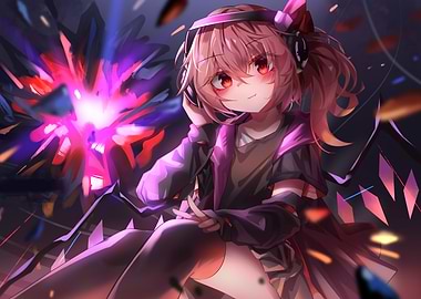 Anime Girl with Headphones and Energy