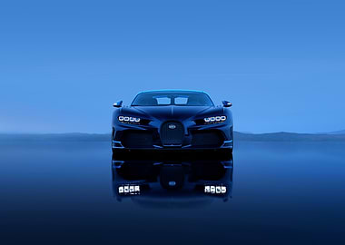 Bugatti Chiron Front View Reflection