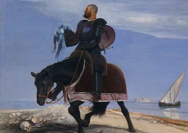 Knight on Horseback by the Sea