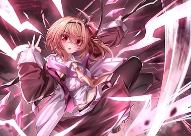 Anime Girl with Scythe and Peace Sign