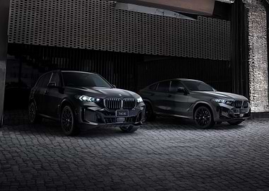 two black bmw x series cars