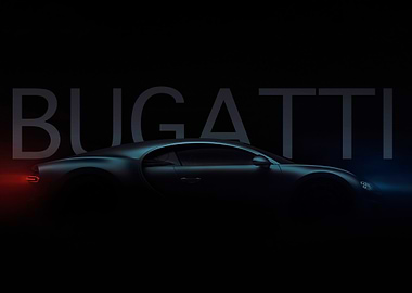 Bugatti car in the dark