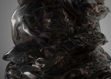 Abstract Dark Fluid Sculpture