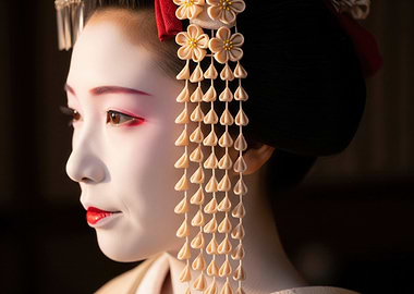 Geisha Portrait with Traditional Makeup