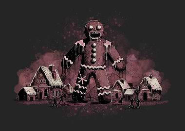 Giant Gingerbread Man Horror Scene