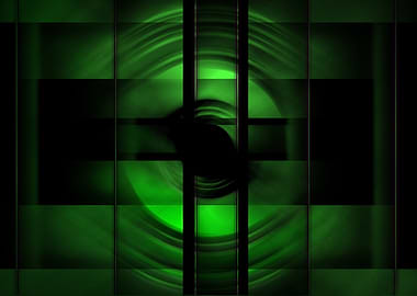 Abstract Green and Black Composition