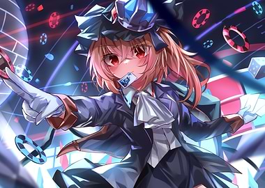 Anime Girl Playing Cards in Casino