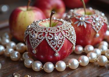 Jeweled Apples with Pearls
