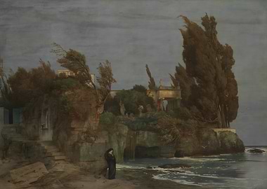 Island with Woman by the Sea