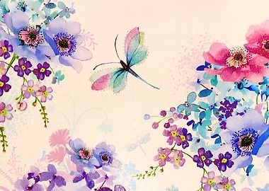 Watercolor Floral Garden