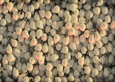 Pile of White Light Bulbs