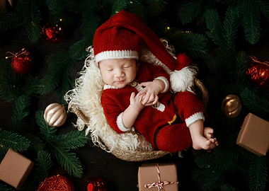 Baby Santa in Christmas Setting