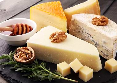 Cheese Platter with Honey and Walnuts