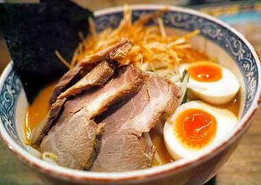 Delicious Ramen Bowl Close-Up