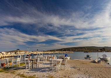 Coastal Cafe with Sea View, Greek Island