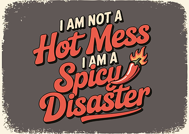 Spicy Disaster Funny Quote Graphic
