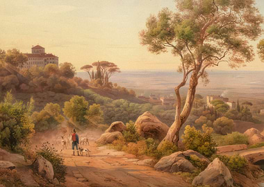 Pastoral Landscape with Shepherd and Sheep