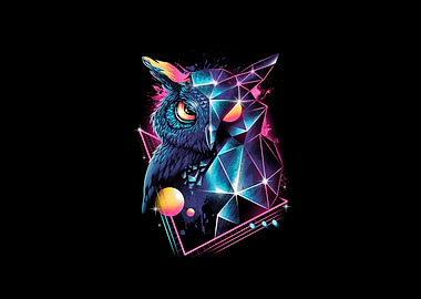 Geometric Owl Digital Art