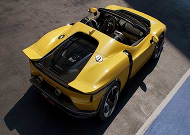 Yellow Ferrari Monza SP1 Rear View