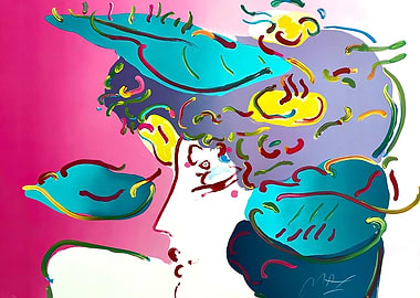 Abstract Portrait with Vibrant Colors