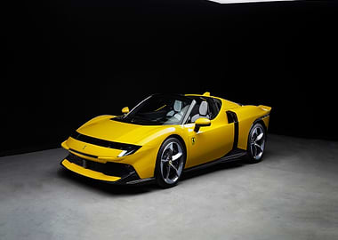 Yellow Ferrari Daytona SP3 Studio Shot