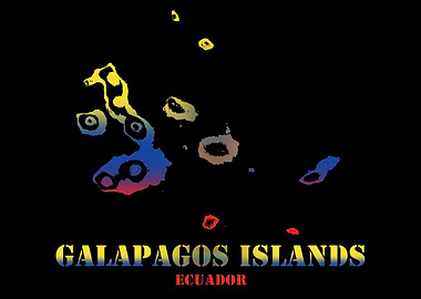 Ecuador Galapagos Islands Topographic Relief Map blending terrain features into its emblematic colorful flag