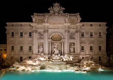 Trevi Fountain at Night, Rome