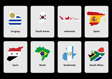 Country Maps with Flags