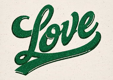 Green Love Typography