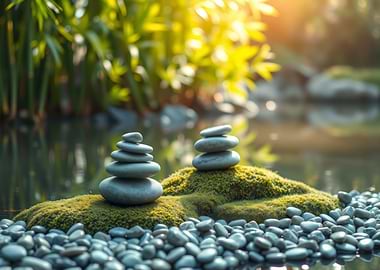 Zen Stones in a Serene Garden